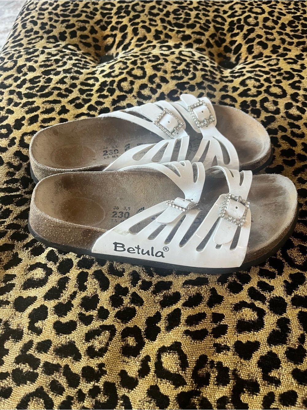 Birkenstock Betula White Granada 2 Strap Sandal Size 36 L5